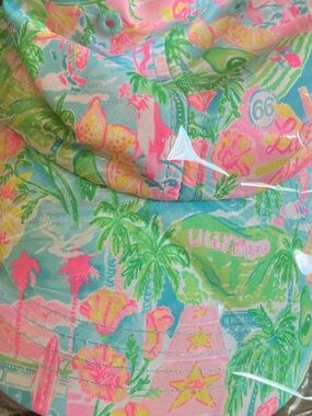 Lily Pulitzer Tropical Print Visor Hat in Pastel Pink & Aqua